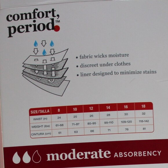 Hanes 4 Pair Girls Tagless Size 16 Hipster Moderate Absorbency Period Underwear - Picture 7 of 11